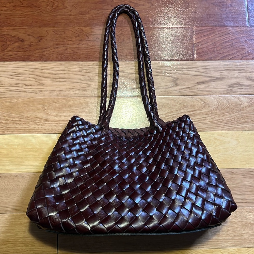 Woven Genuine Leather Bag, Faye Creations Opal